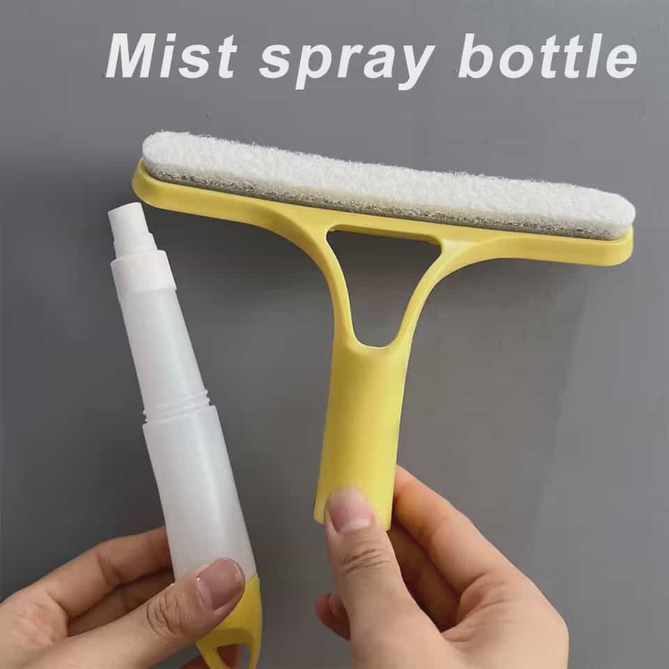 Refillable Double Sided Water Spray Glass And Mirror Scraper - LuVoria
