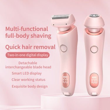 2 In 1 Hair Removal Shaver | USB Rechargeable Trimmer Women Body Razor Face Leg Armpit Hair Remover - LuVoria
