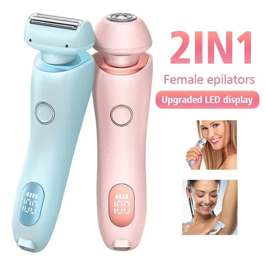 2 In 1 Hair Removal Shaver | USB Rechargeable Trimmer Women Body Razor Face Leg Armpit Hair Remover - LuVoria