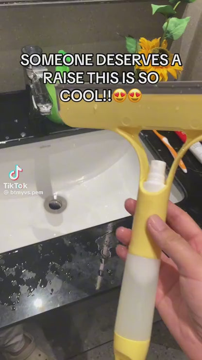 Refillable Double Sided Water Spray Glass And Mirror Scraper